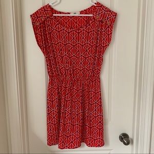 Red midi dress